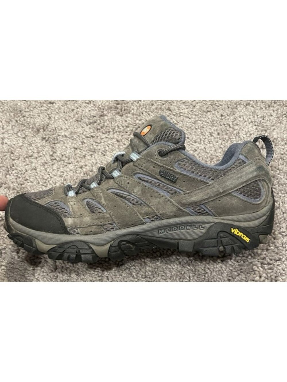 Merrell Moab 2 Boots Womens Size 9.5 Grey Granite Hiking Low Top Boots J06026